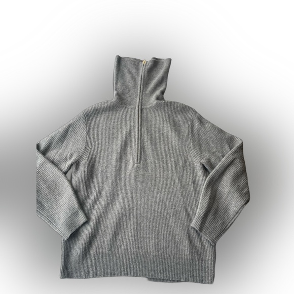 J.Crew Gray Half-zip stretch Sweater - Long Sleeve - Size M - Picture 5 of 15